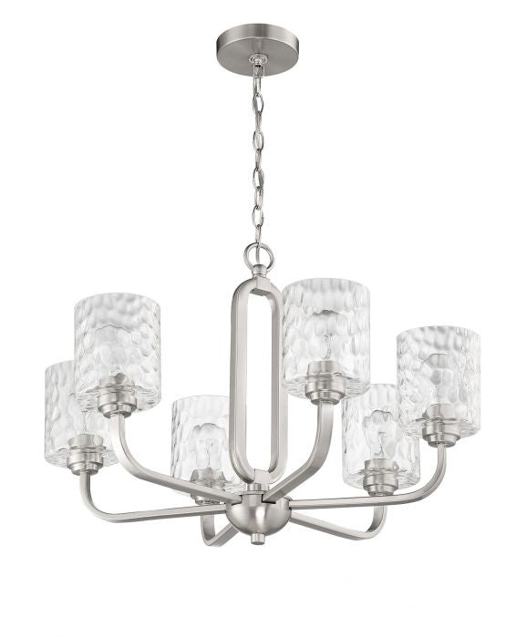 Craftmade 54226-BNK Six Light Chandelier, Brushed Polished Nickel