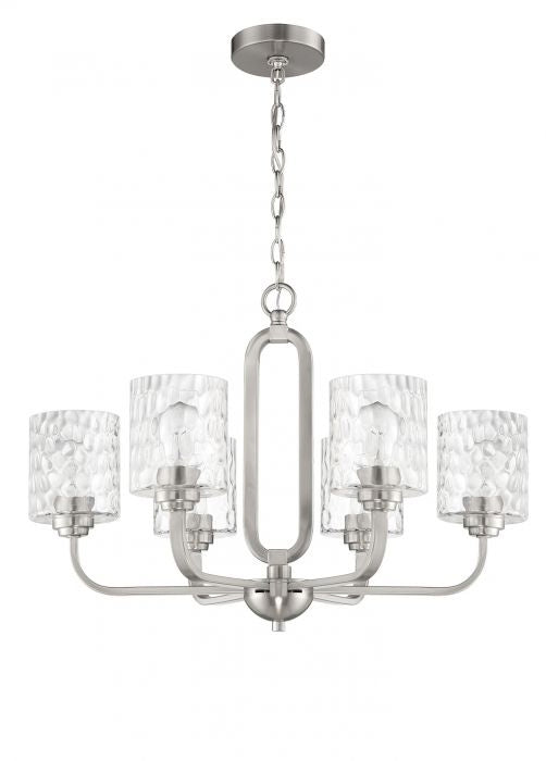Craftmade 54226-BNK Six Light Chandelier, Brushed Polished Nickel