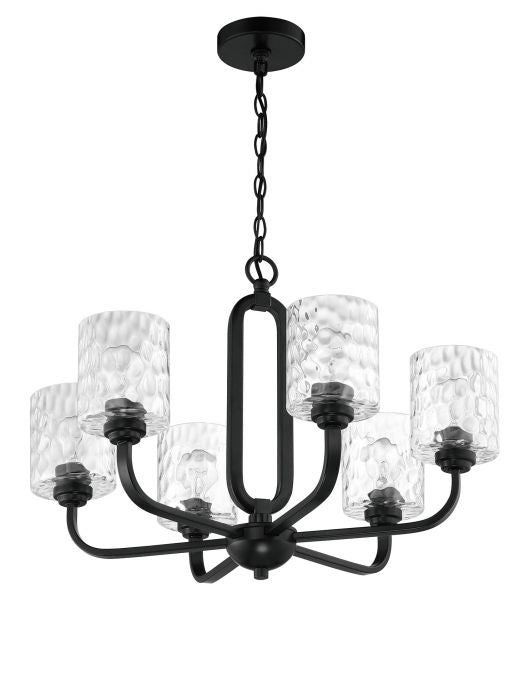 Craftmade 54226-FB Six Light Chandelier, Flat Black