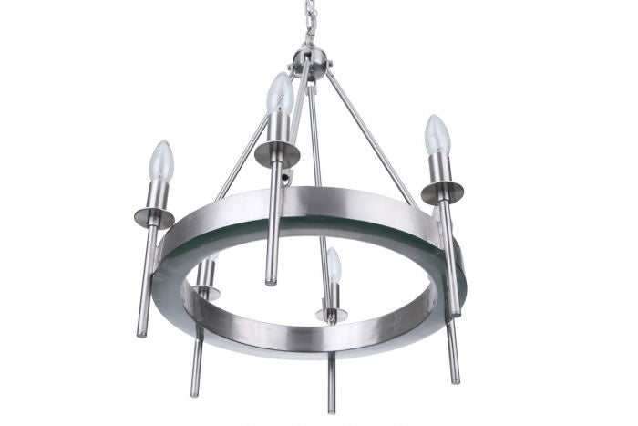 Craftmade 54326-BNK Six Light Chandelier, Brushed Polished Nickel