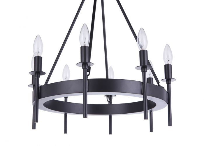 Craftmade 54328-FB Eight Light Chandelier, Flat Black