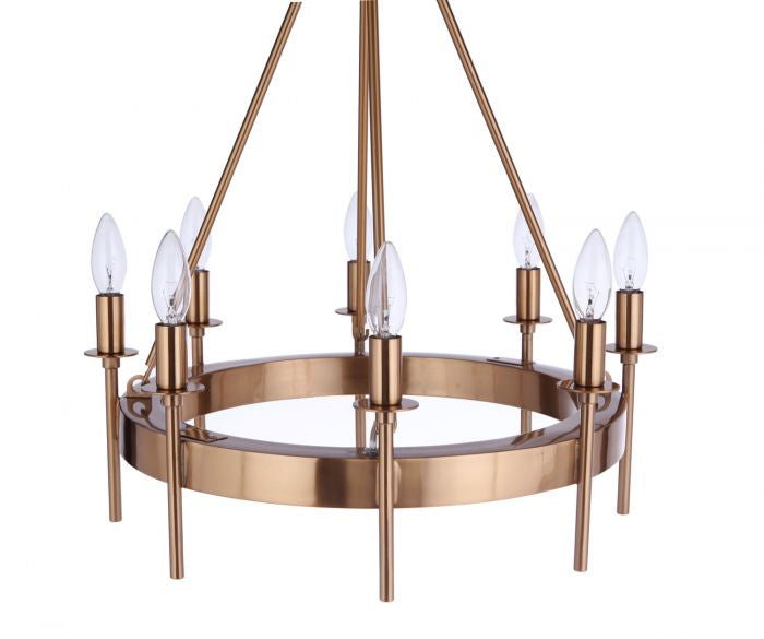 Craftmade 54328-SB Eight Light Chandelier, Satin Brass