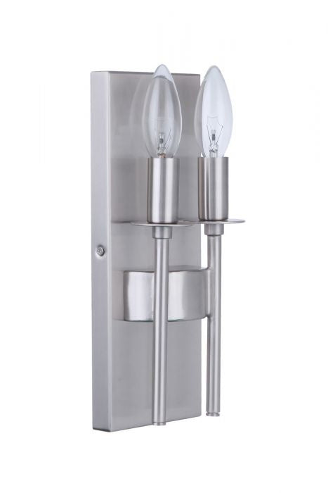 Craftmade 54362-BNK Two Light Wall Sconce, Brushed Polished Nickel