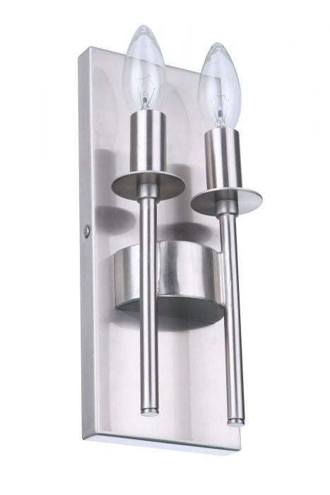 Craftmade 54362-BNK Two Light Wall Sconce, Brushed Polished Nickel