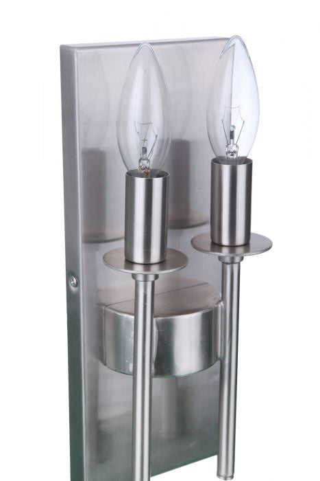 Craftmade 54362-BNK Two Light Wall Sconce, Brushed Polished Nickel