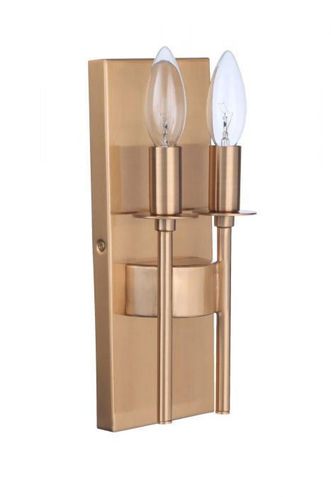 Craftmade 54362-SB Two Light Wall Sconce, Satin Brass
