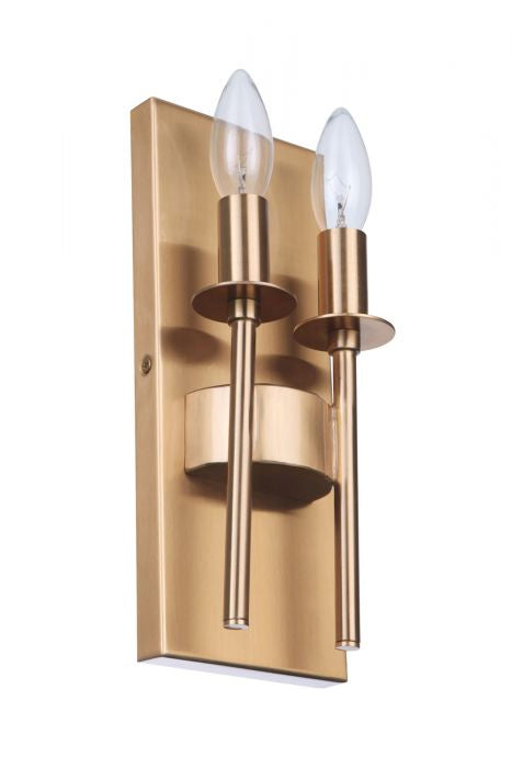 Craftmade 54362-SB Two Light Wall Sconce, Satin Brass