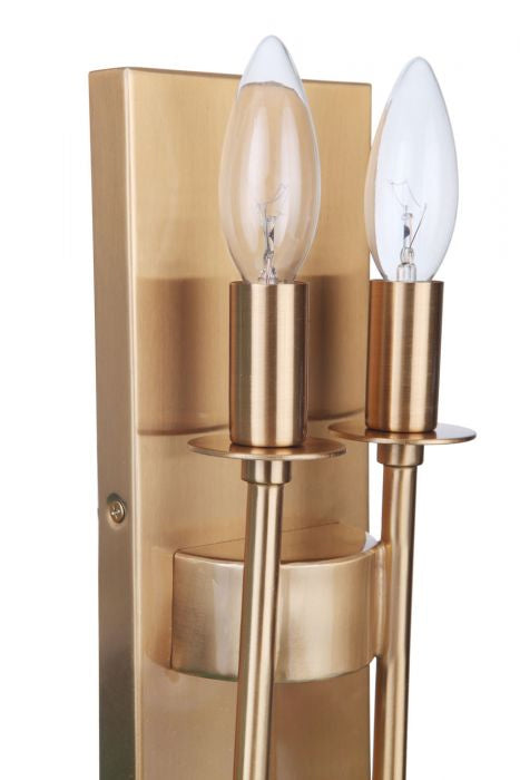 Craftmade 54362-SB Two Light Wall Sconce, Satin Brass