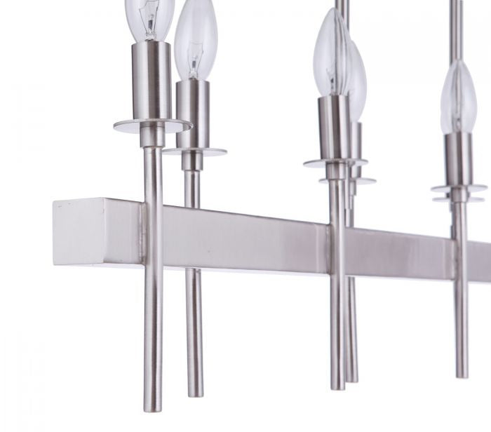 Craftmade 54378-BNK Eight Light Island Pendant, Brushed Polished Nickel