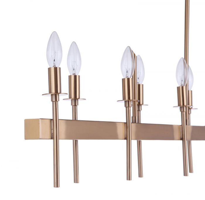 Craftmade 54378-SB Eight Light Island Pendant, Satin Brass