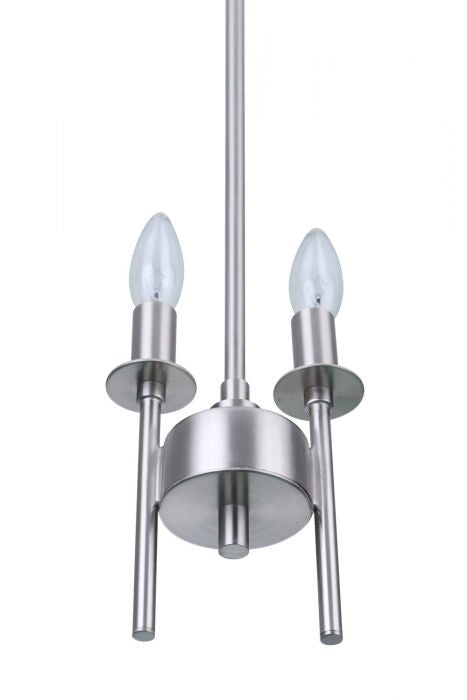 Craftmade 54392-BNK Two Light Mini Pendant, Brushed Polished Nickel