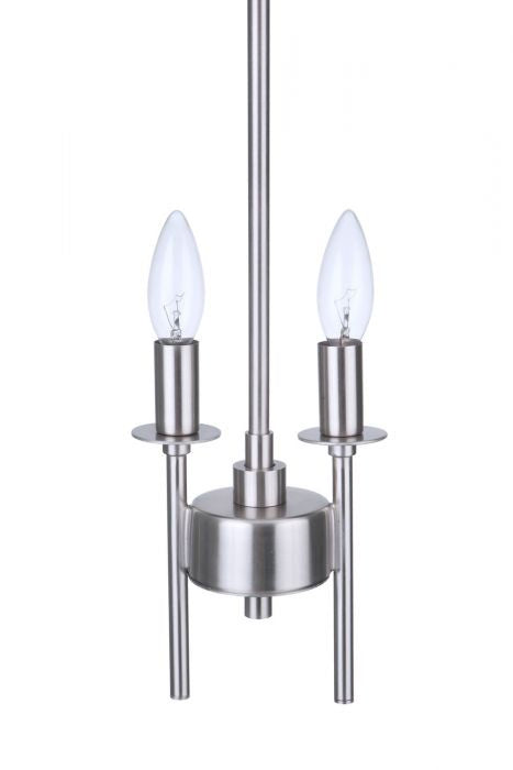 Craftmade 54392-BNK Two Light Mini Pendant, Brushed Polished Nickel