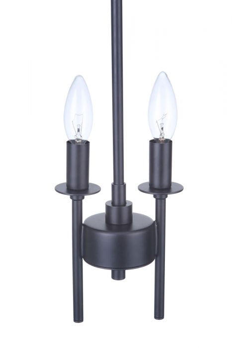 Craftmade 54392-FB Two Light Mini Pendant, Flat Black