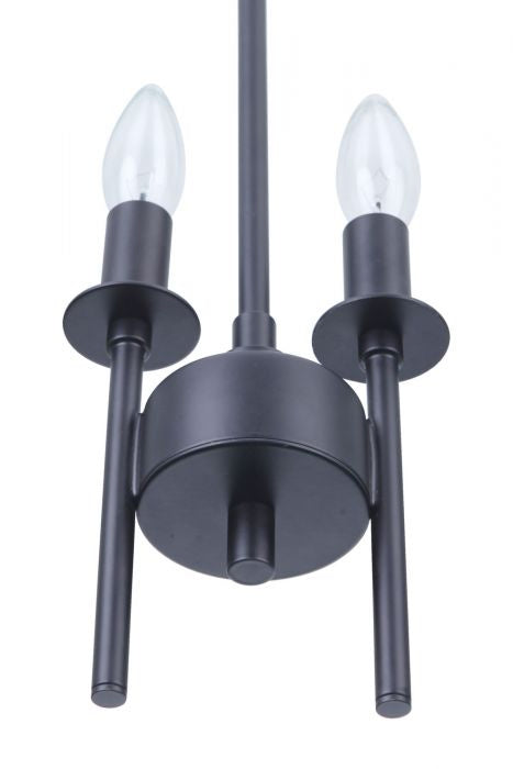 Craftmade 54392-FB Two Light Mini Pendant, Flat Black