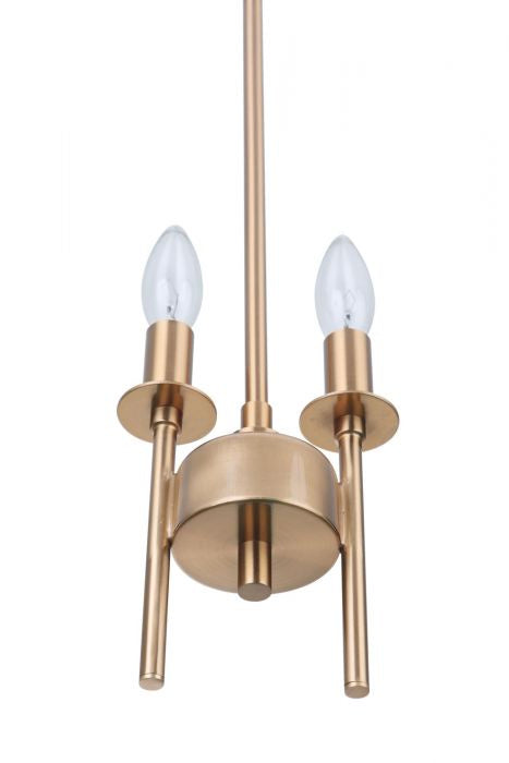 Craftmade 54392-SB Two Light Mini Pendant, Satin Brass