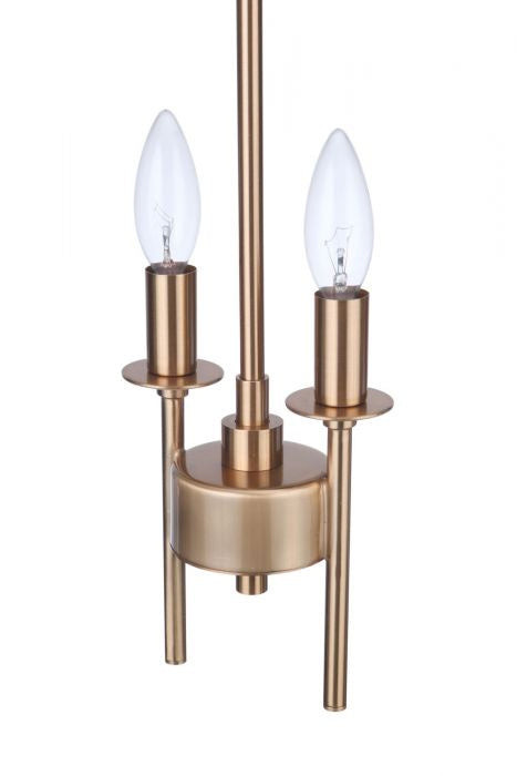 Craftmade 54392-SB Two Light Mini Pendant, Satin Brass