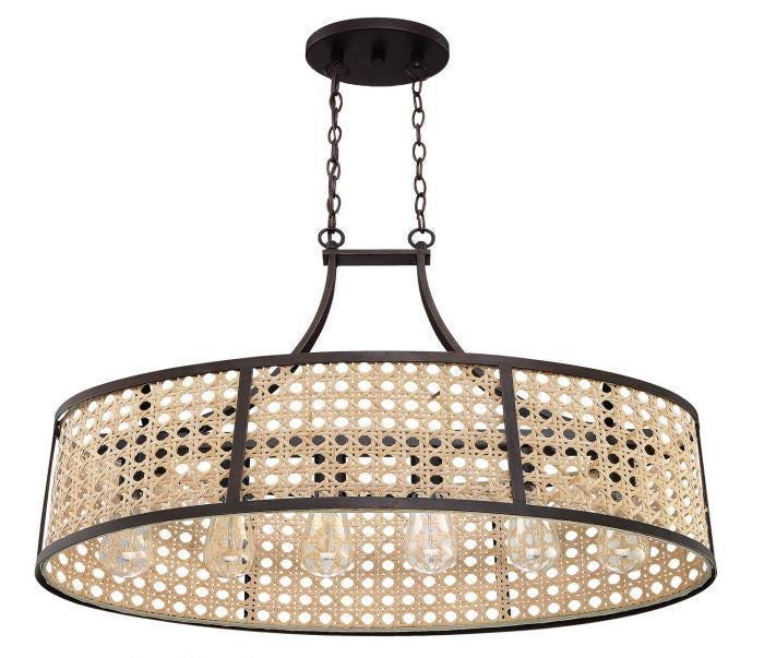 Craftmade 54576-ABZ Six Light Island Pendant, Aged Bronze Brushed