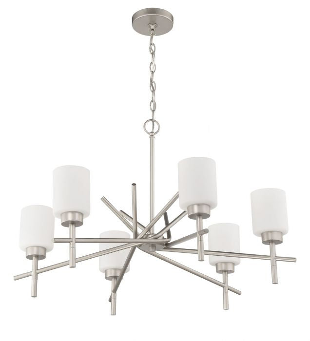 Craftmade 54626-SN Six Light Chandelier, Satin Nickel