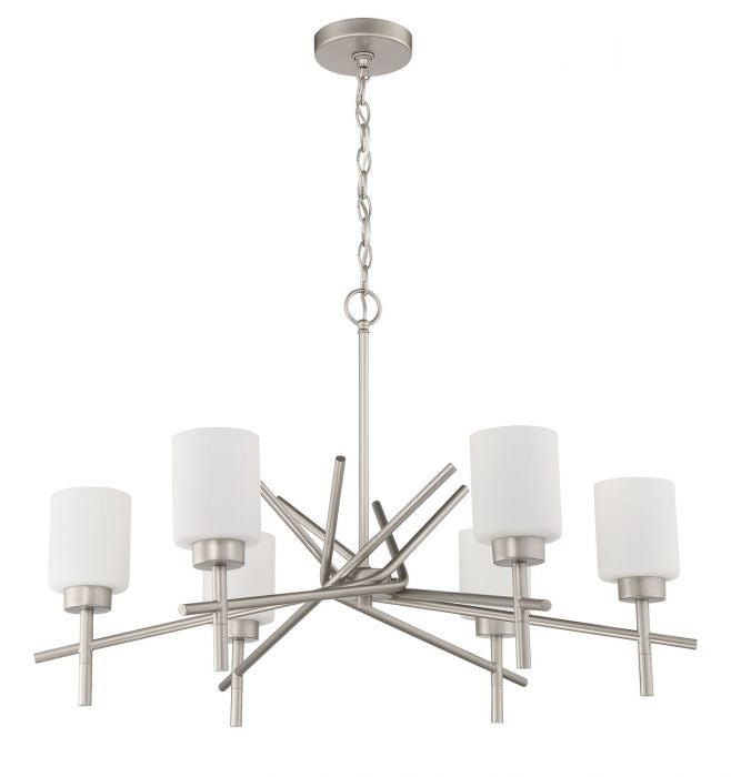 Craftmade 54626-SN Six Light Chandelier, Satin Nickel