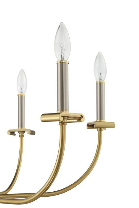 Craftmade 54826-BNKSB Six Light Chandelier, Brushed Polished Nickel/Satin Brass