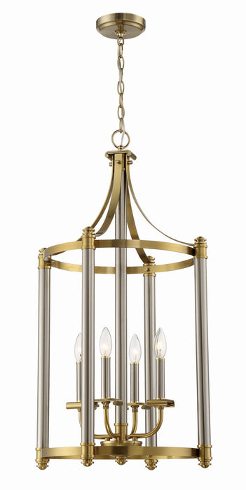 Craftmade 54834-BNKSB Four Light Foyer Pendant, Brushed Polished Nickel/Satin Brass