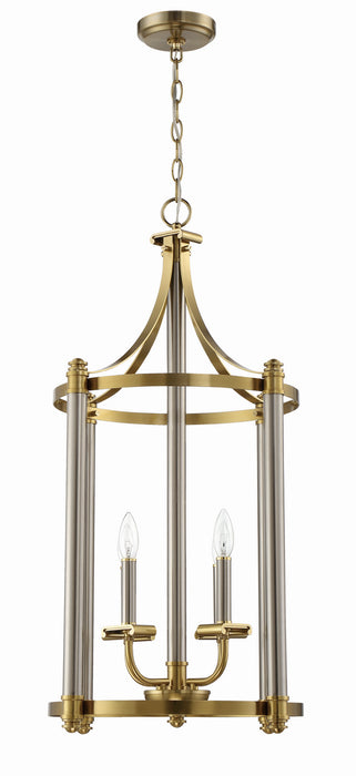 Craftmade 54834-BNKSB Four Light Foyer Pendant, Brushed Polished Nickel/Satin Brass