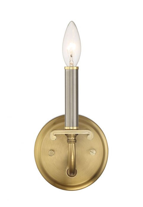 Craftmade 54861-BNKSB One Light Wall Sconce, Brushed Polished Nickel/Satin Brass