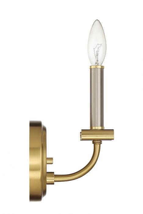 Craftmade 54861-BNKSB One Light Wall Sconce, Brushed Polished Nickel/Satin Brass