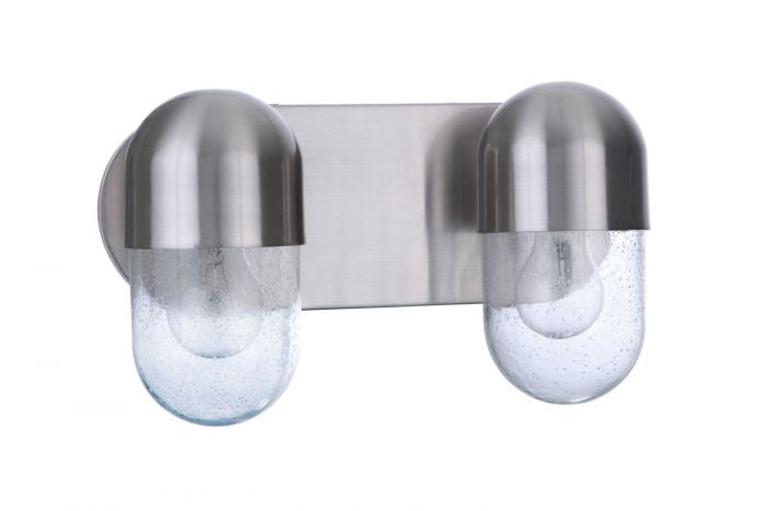 Craftmade 55002-BNK Two Light Vanity, Brushed Polished Nickel