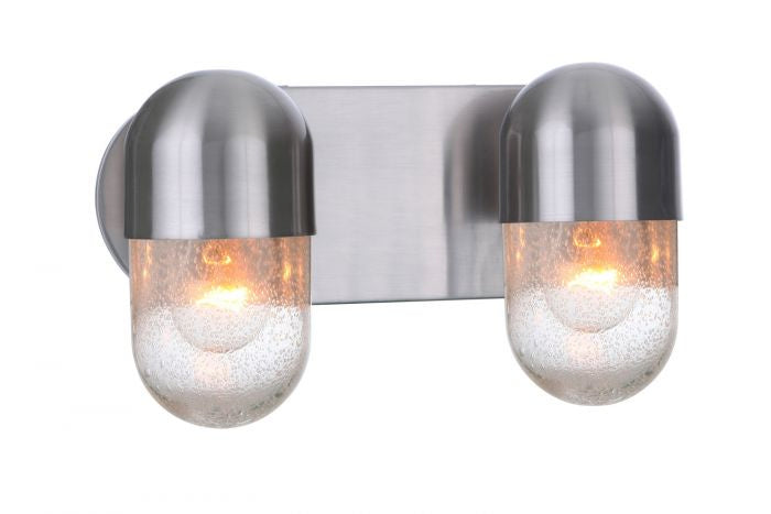 Craftmade 55002-BNK Two Light Vanity, Brushed Polished Nickel