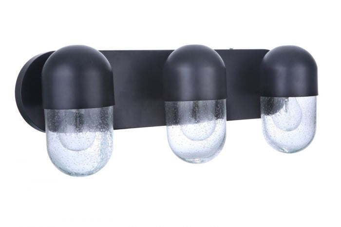 Craftmade 55003-FB Three Light Vanity, Flat Black