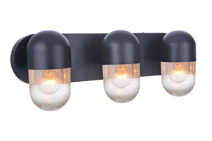 Craftmade 55003-FB Three Light Vanity, Flat Black