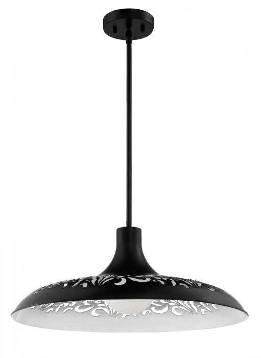 Craftmade P965FB1 One Light Pendant, Flat Black
