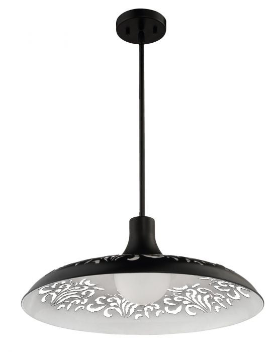 Craftmade P965FB1 One Light Pendant, Flat Black