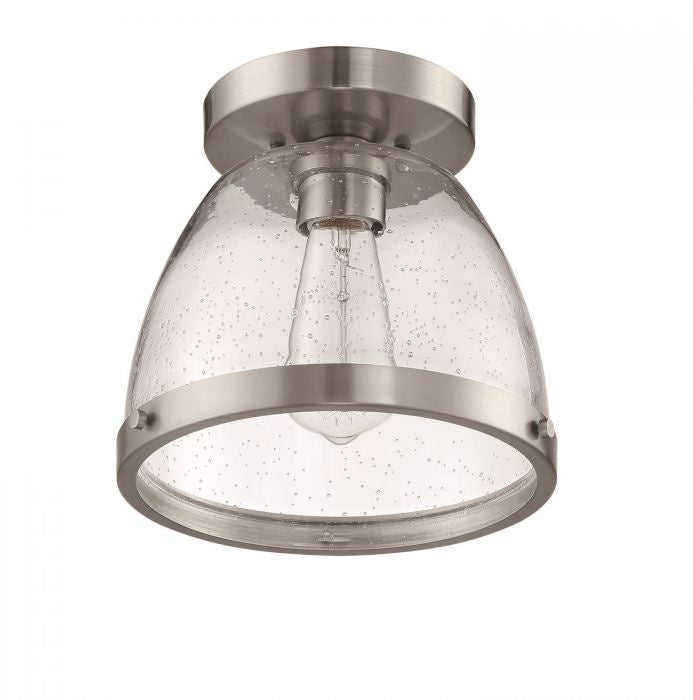 Craftmade X1408-BNK One Light Flushmount, Brushed Polished Nickel