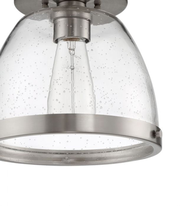 Craftmade X1410-BNK One Light Flushmount, Brushed Polished Nickel