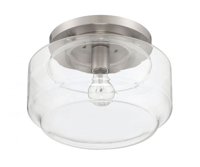 Craftmade X3112-BNK One Light Flushmount, Brushed Polished Nickel