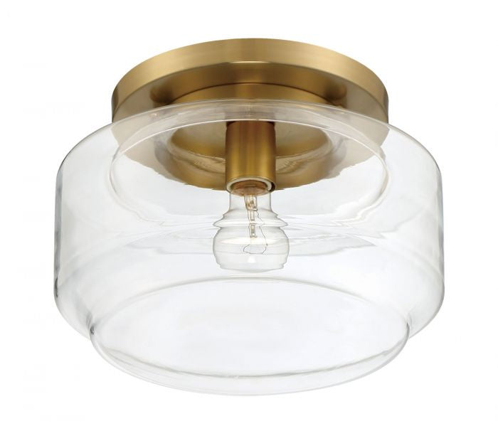 Craftmade X3112-SB One Light Flushmount, Satin Brass
