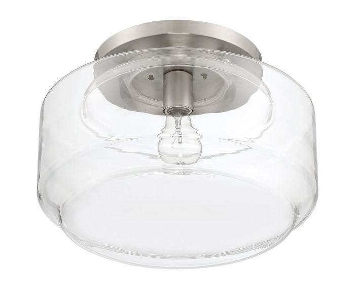 Craftmade X3114-BNK One Light Flushmount, Brushed Polished Nickel