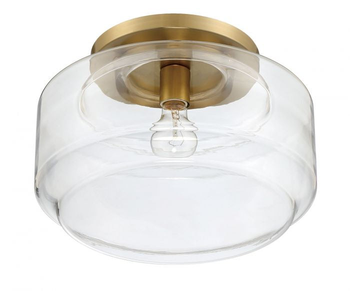 Craftmade X3114-SB One Light Flushmount, Satin Brass