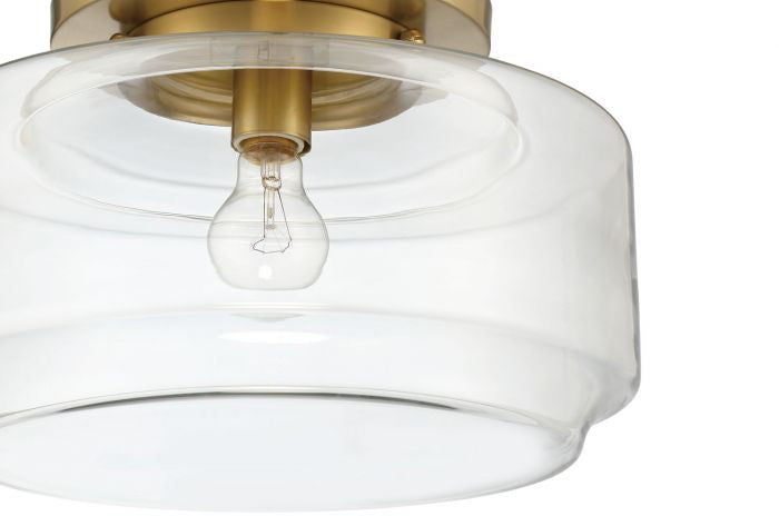 Craftmade X3114-SB One Light Flushmount, Satin Brass