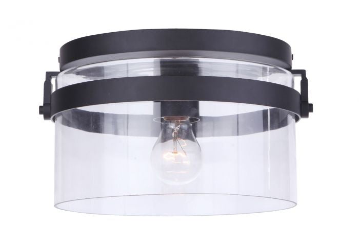 Craftmade ZA3337-MN One Light Outdoor Flush Mount, Midnight