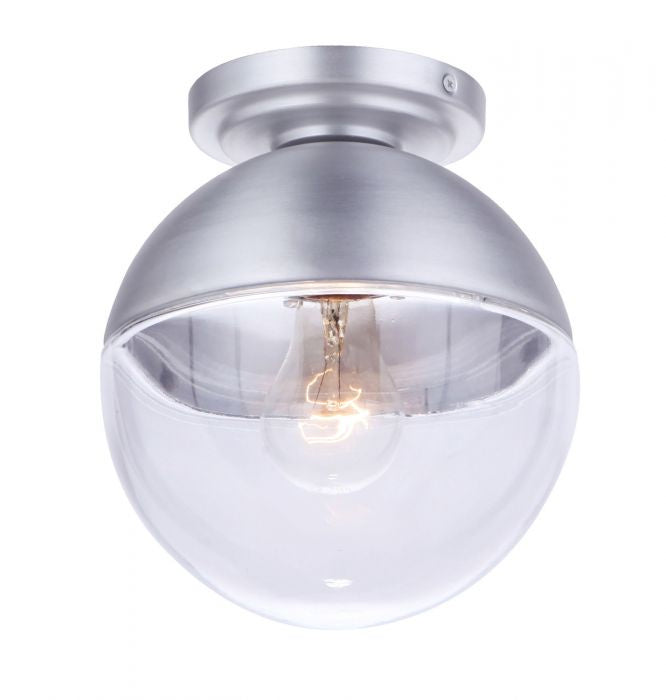 Craftmade ZA3417-SA One Light Outdoor Flush Mount, Satin Aluminum