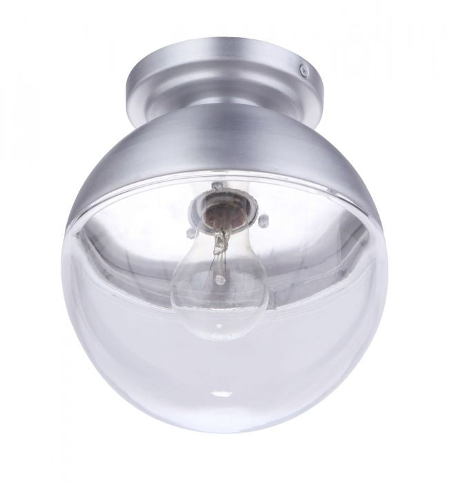 Craftmade ZA3417-SA One Light Outdoor Flush Mount, Satin Aluminum