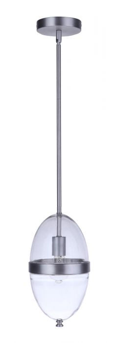 Craftmade ZA3511-SA One Light Outdoor Pendant, Satin Aluminum