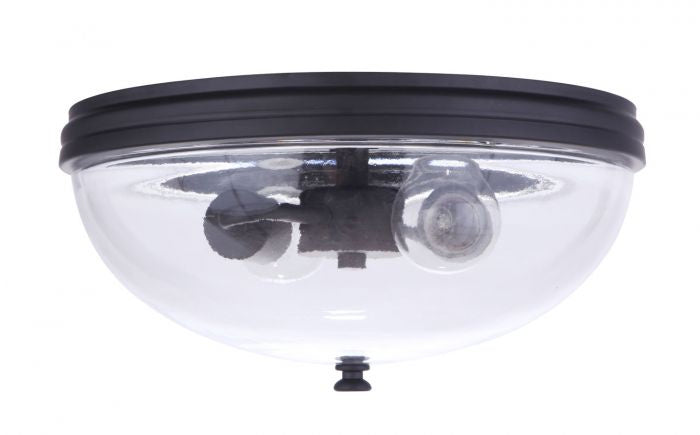 Craftmade ZA3537-MN Two Light Outdoor Flush Mount, Midnight