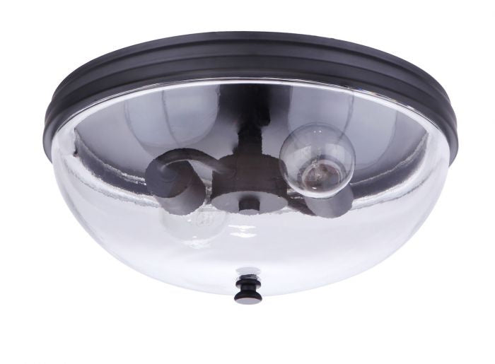 Craftmade ZA3537-MN Two Light Outdoor Flush Mount, Midnight
