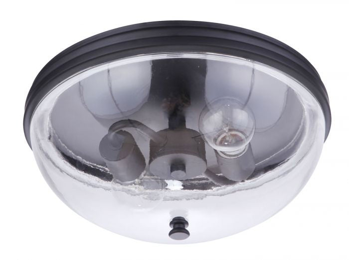 Craftmade ZA3537-MN Two Light Outdoor Flush Mount, Midnight