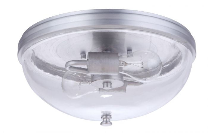 Craftmade ZA3537-SA Two Light Outdoor Flush Mount, Satin Aluminum