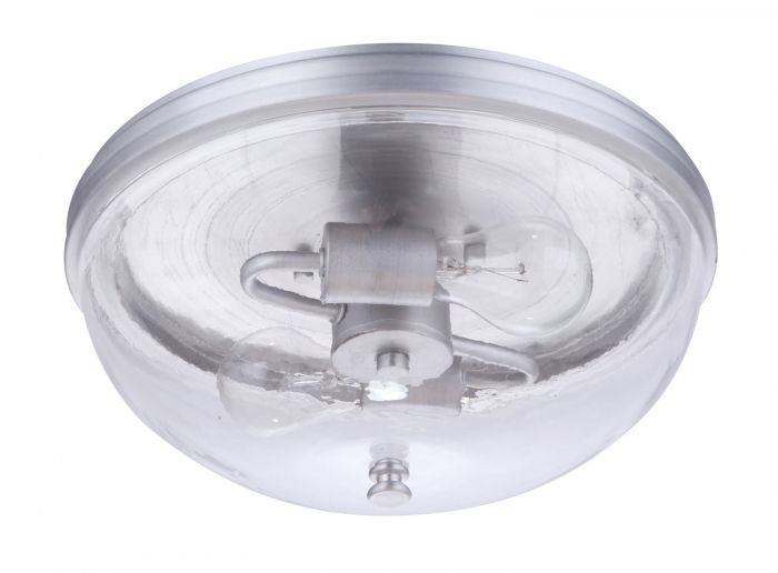 Craftmade ZA3537-SA Two Light Outdoor Flush Mount, Satin Aluminum